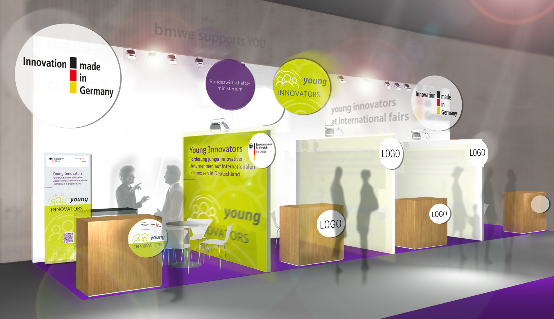 Bild eines Beispiel Messestandes des Young Innovator Programms